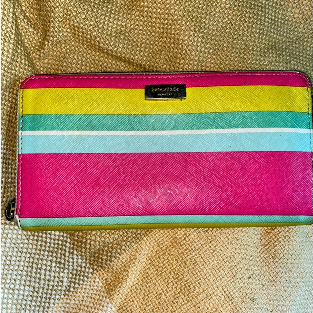 Kate Spade New York♠️Striped Neda Grove Street Leather Wallet